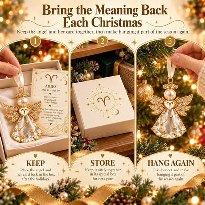 Christmas Zodiac Guardian Angel Keepsake | 12 Signs with Jewel-Toned Designs & Meaningful Gift Cards ✨