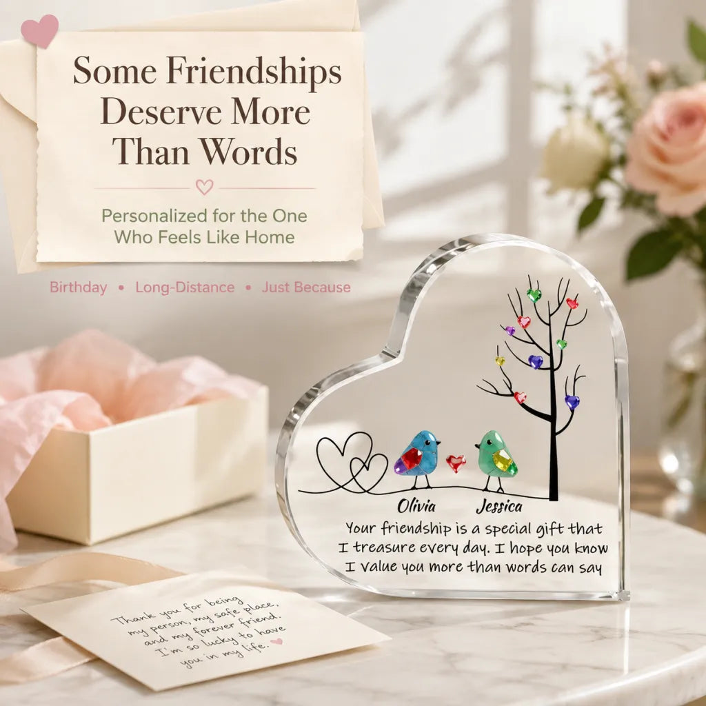 Personalized "Tree of Life" Friendship Heart Plaque | Custom Bestie Desk Decor & Keepsake Gift 👯‍♀️💖