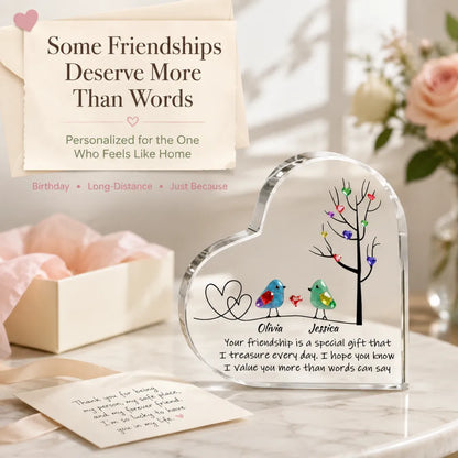 Personalized "Tree of Life" Friendship Heart Plaque | Custom Bestie Desk Decor & Keepsake Gift 👯‍♀️💖