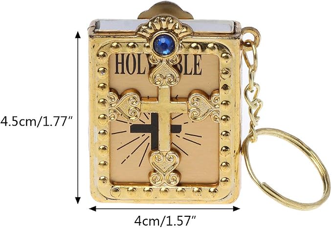 ✝️Mini Holy Bible Keychain Religious Favor Christian Jesus Keychain Keyring