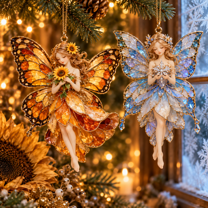 ✨ 2026 Enchanted Stained Glass Fairy Christmas Ornaments – Set of 6