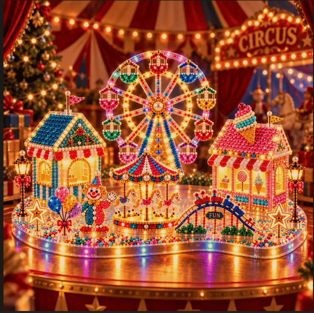 ✨🔥Magical Christmas Village 3D Gem Art DIY Kit