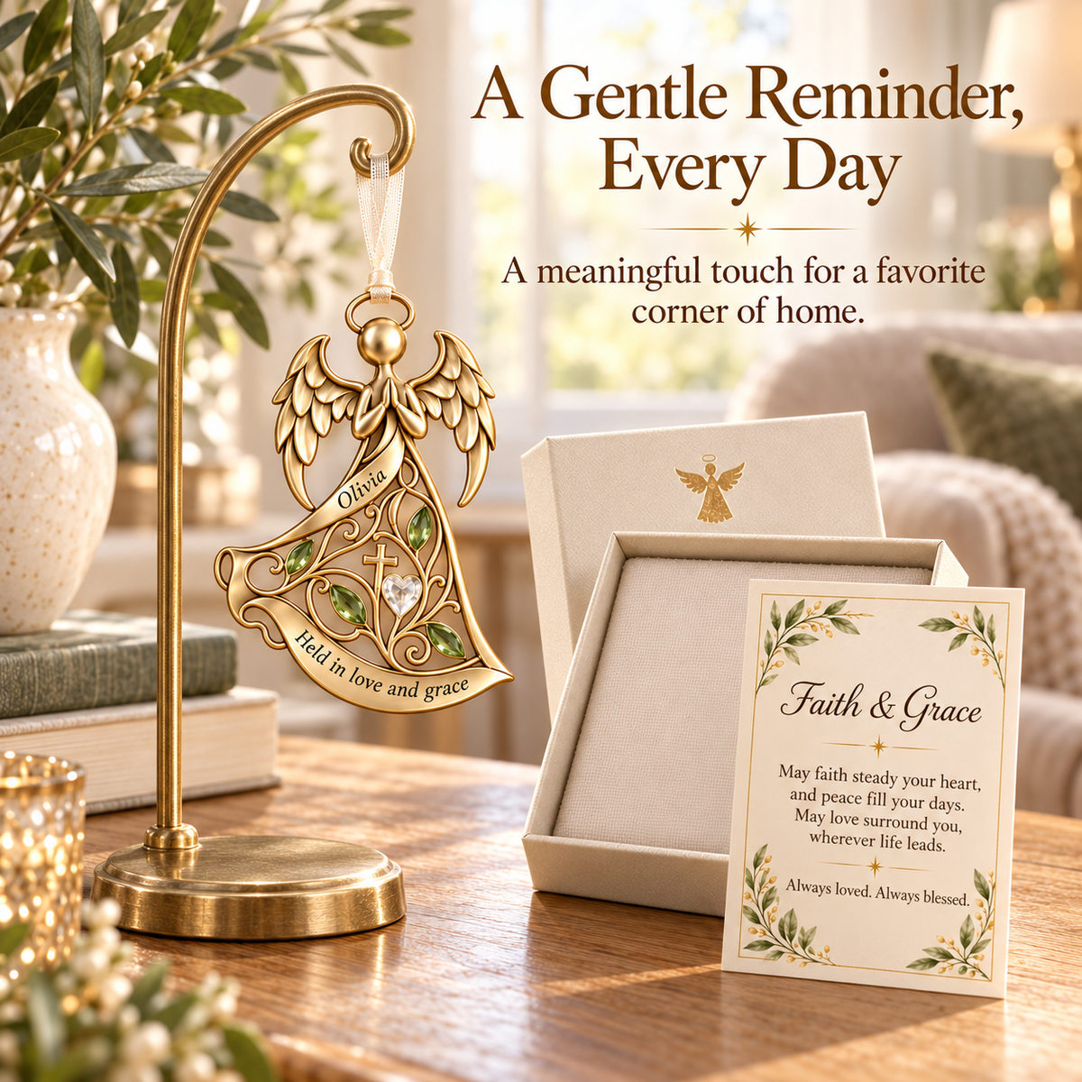 Personalized Guardian Angel Keepsake Ornament with Premium Gift Box & Card 👼✨