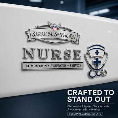 Nurse Metal Emblem Badge – Customizable with Name & Title