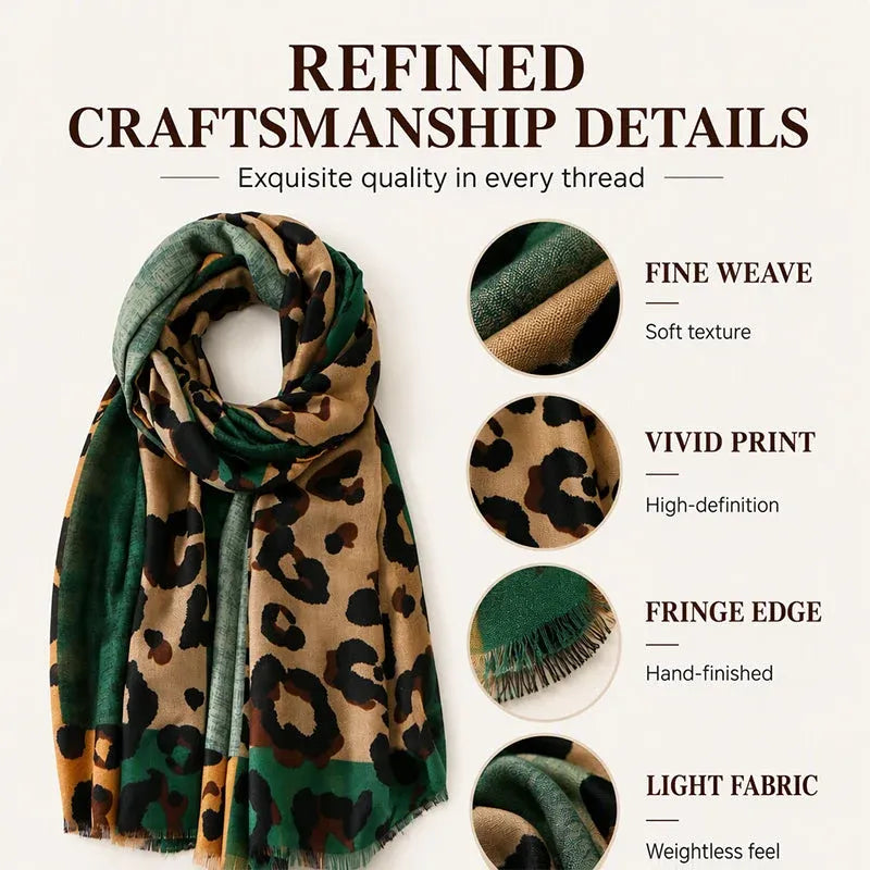 ✨🧣Versatile Lightweight Leopard Print Shawl Scarf
