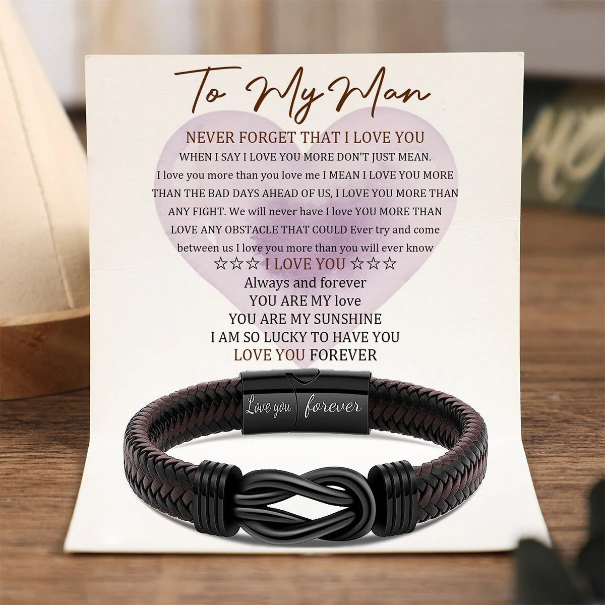 Personalized "To My Man" Infinity Knot Bracelet 🖤 The Gift He'll Actually Wear