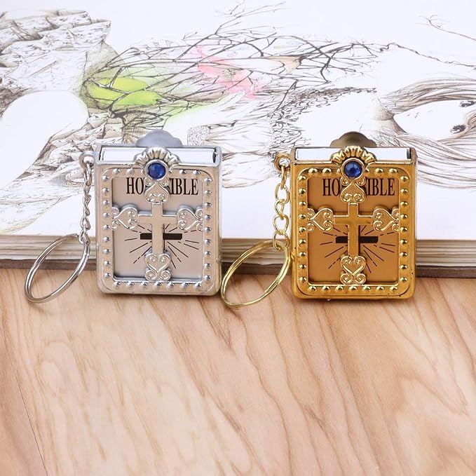 ✝️Mini Holy Bible Keychain Religious Favor Christian Jesus Keychain Keyring