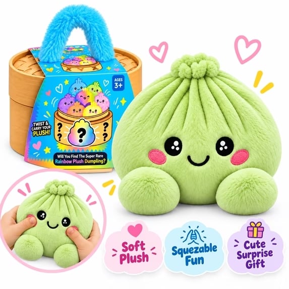 🥟Emotional Support Squishy Dumpling Plushie - Ultra-Soft Stress Relief Toy & Desk Pal✨