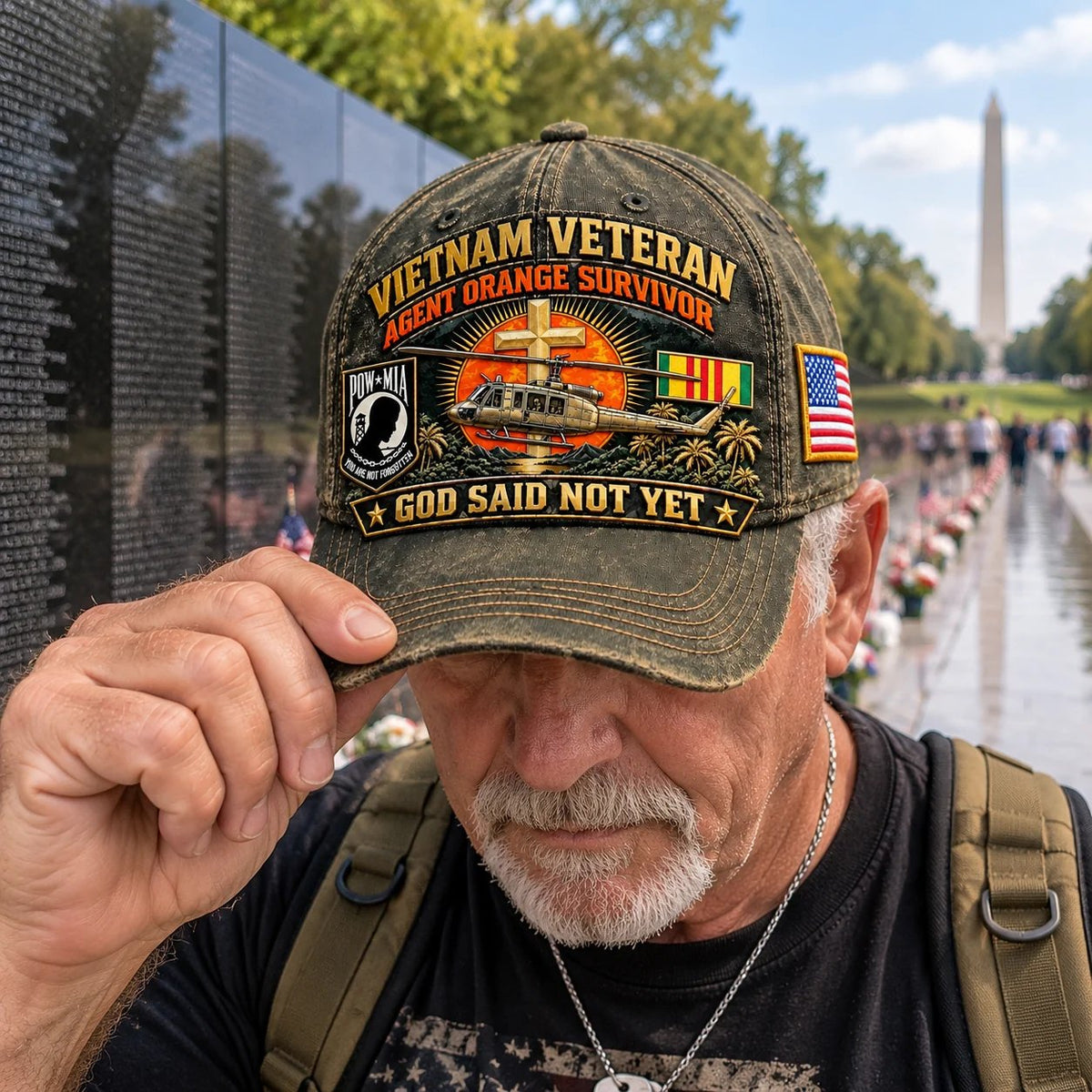 🎖️ Vietnam War Veteran Agent Orange Survivor “God Said Not Yet” Baseball Cap — Honoring Their Service and Strength 🇺🇸
