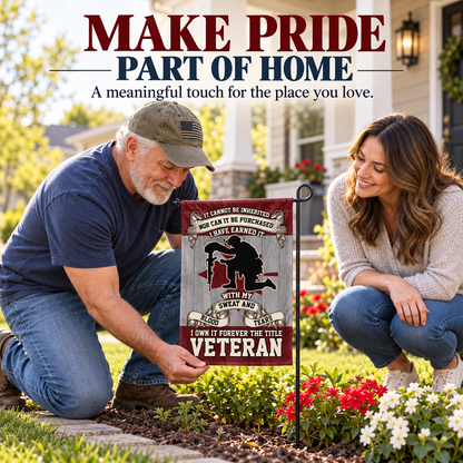"The Title I Earned" - Proud Veteran Double-Sided Flag | Outdoor Garden & House Decor 🇺🇸🦅