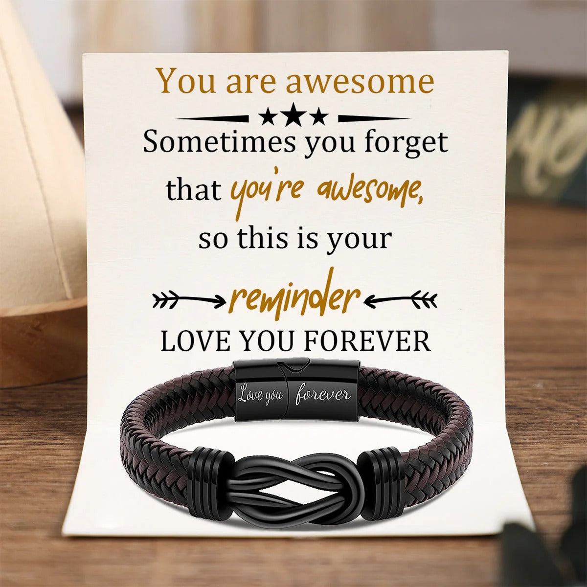 Personalized "To My Man" Infinity Knot Bracelet 🖤 The Gift He'll Actually Wear