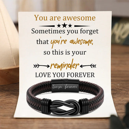 Personalized "To My Man" Infinity Knot Bracelet 🖤 The Gift He'll Actually Wear