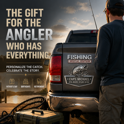 Custom "Personal Best" Fishing Tailgate Emblem 🎣 - Personalized Angler Truck Badge