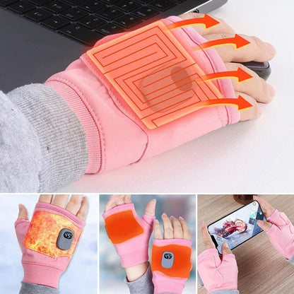 🥶Say Goodbye to the Cold!🤗Smart Thermostatic Heated Fingerless Gloves | Warm + Flexible + All-Day Cozy