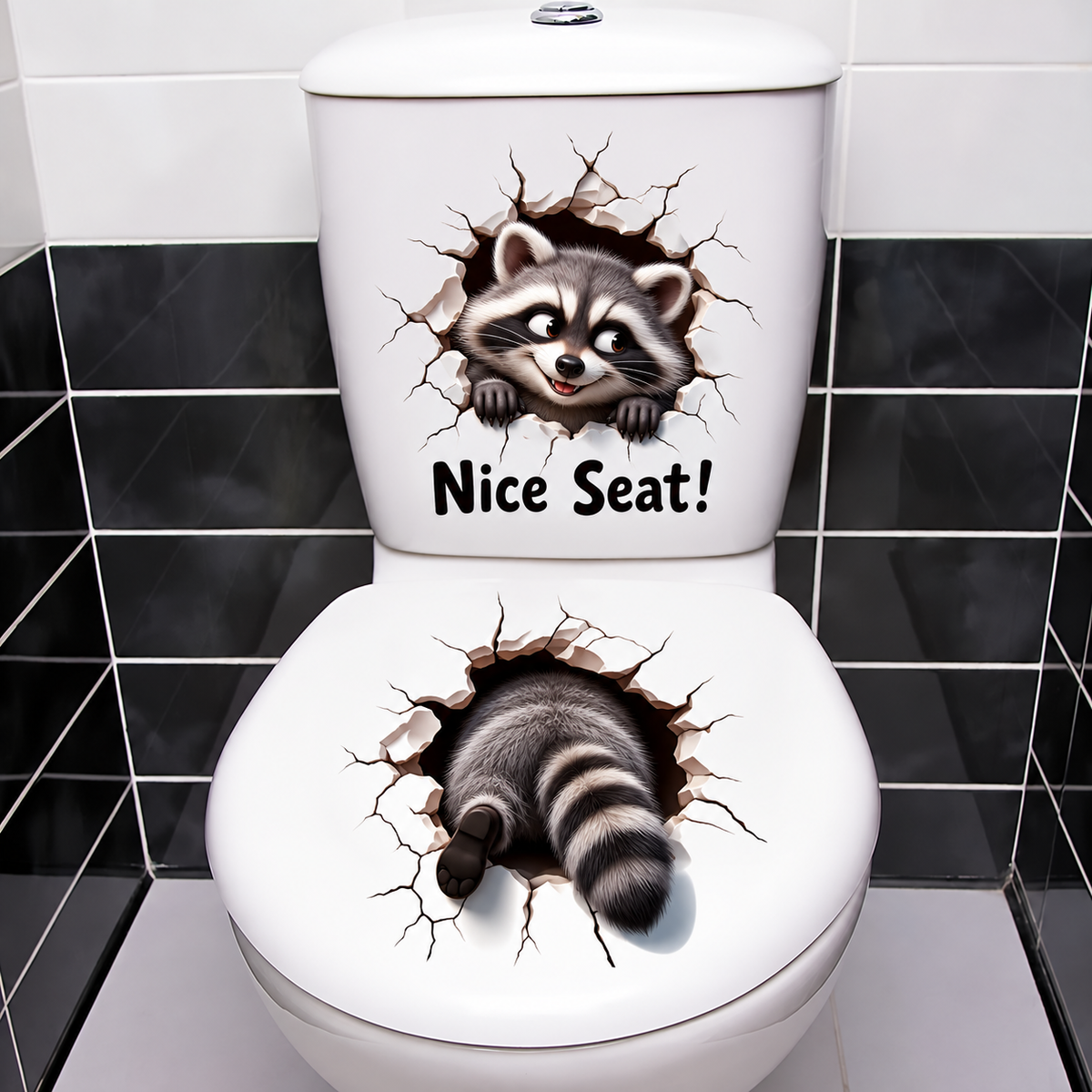 😂 Bathroom Buddies – Funny 3D Illusion Toilet Sticker Set