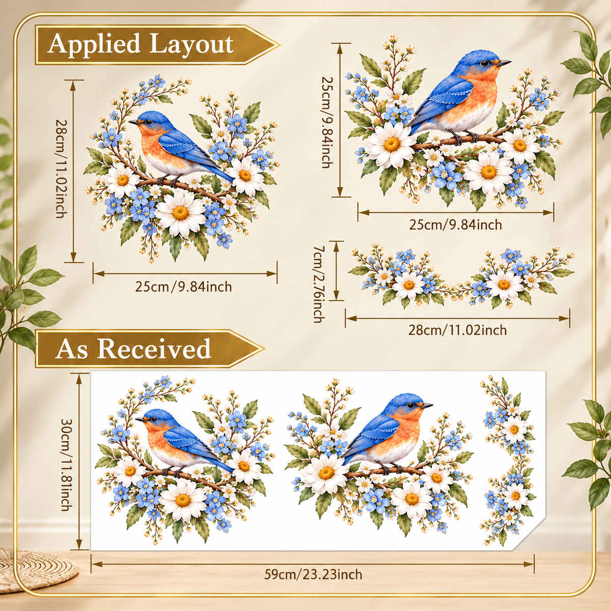Last Day 50% OFF-Only$12.99🎁 Nature's Melody 3-Piece Floral & Bird Toilet Decal Set 🌸🐦 | Instant Bathroom Makeover