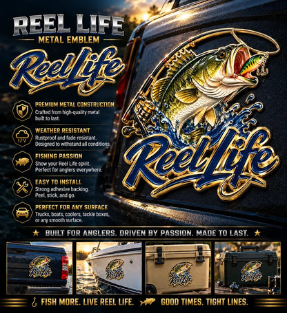 🎣 Last Day Promo: 50% OFF-Reel Life Bass Fishing Car Emblem | Waterproof • No Fade • No Rust • Magnet🧲
