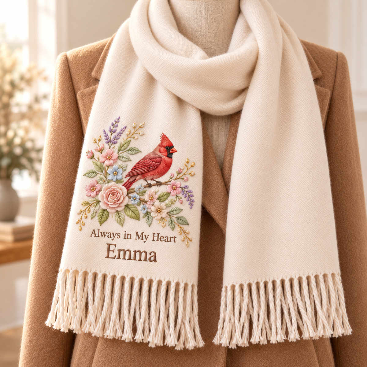✨ Wrap Yourself in Warmth & Memories: The Personalized Embroidered "Spirit Animal" Scarf 🧣