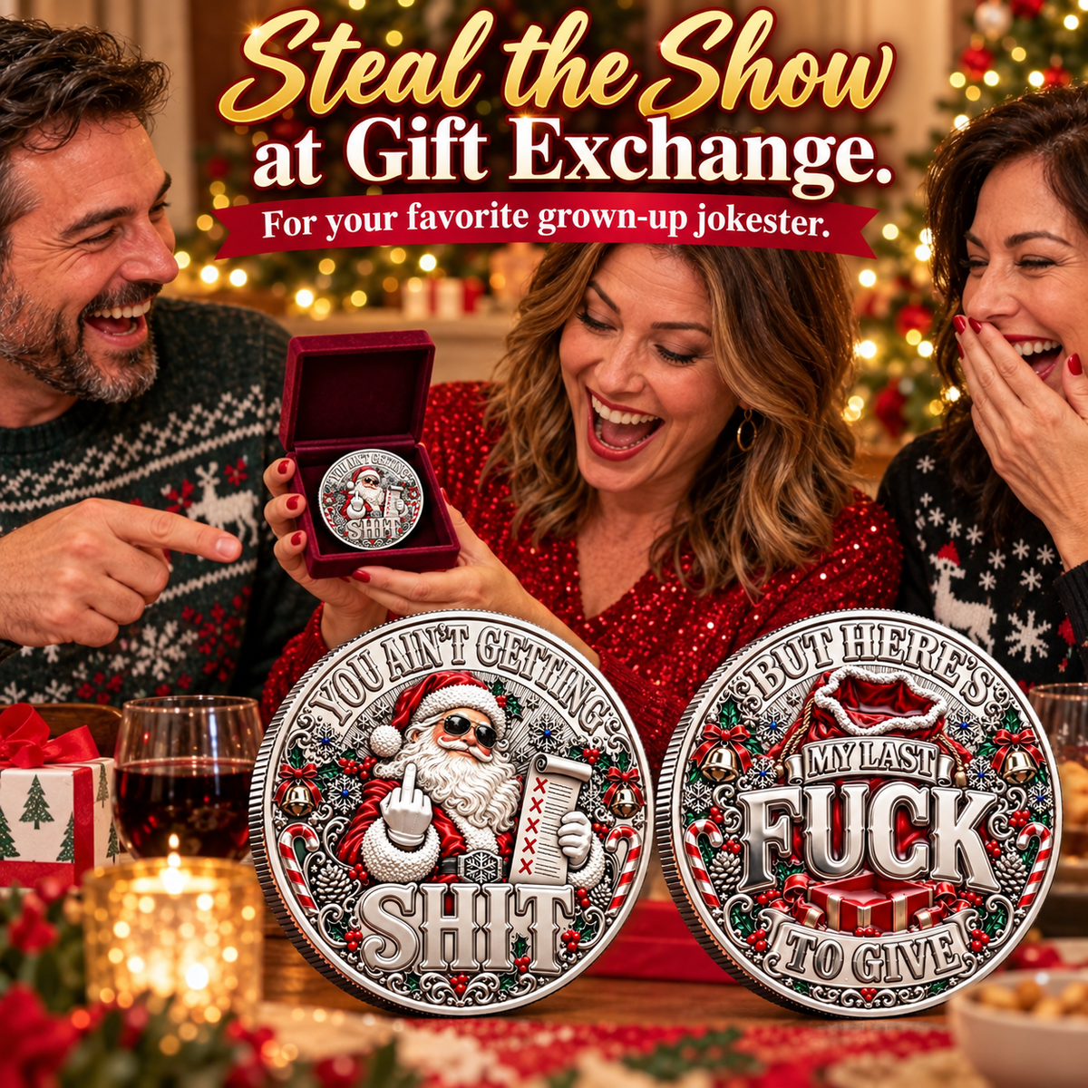 Santa’s Last Gift Adult Humor Commemorative Coin