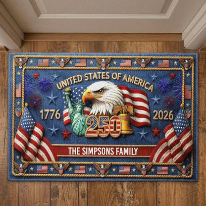 Personalized USA 250th Anniversary Doormat