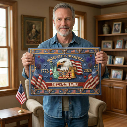 Personalized USA 250th Anniversary Doormat
