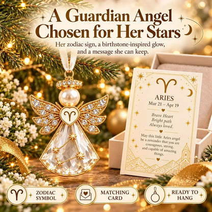 Christmas Zodiac Guardian Angel Keepsake | 12 Signs with Jewel-Toned Designs & Meaningful Gift Cards ✨