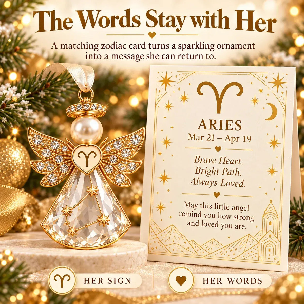 Christmas Zodiac Guardian Angel Keepsake | 12 Signs with Jewel-Toned Designs & Meaningful Gift Cards ✨