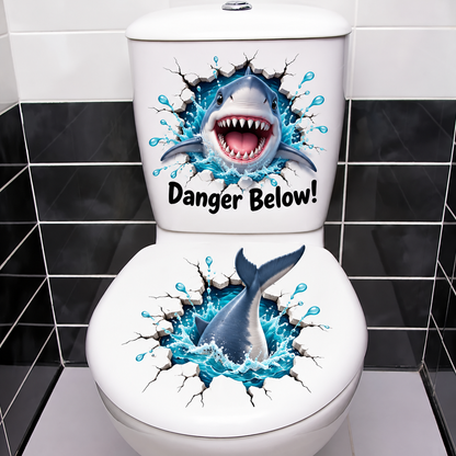 😂 Bathroom Buddies – Funny 3D Illusion Toilet Sticker Set