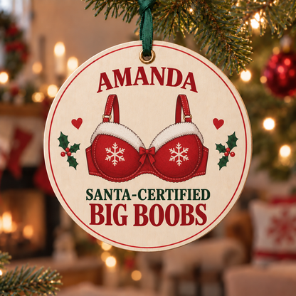 🎄 Personalized "Santa-Certified" Hilarious Christmas Ornaments | Custom Name Funny Gag Gift 😂
