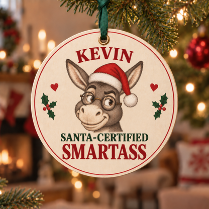 🎄 Personalized "Santa-Certified" Hilarious Christmas Ornaments | Custom Name Funny Gag Gift 😂