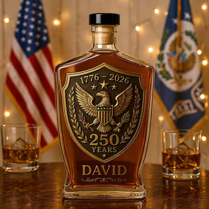 Personalized American Legacy 250th Anniversary Whiskey Bottle