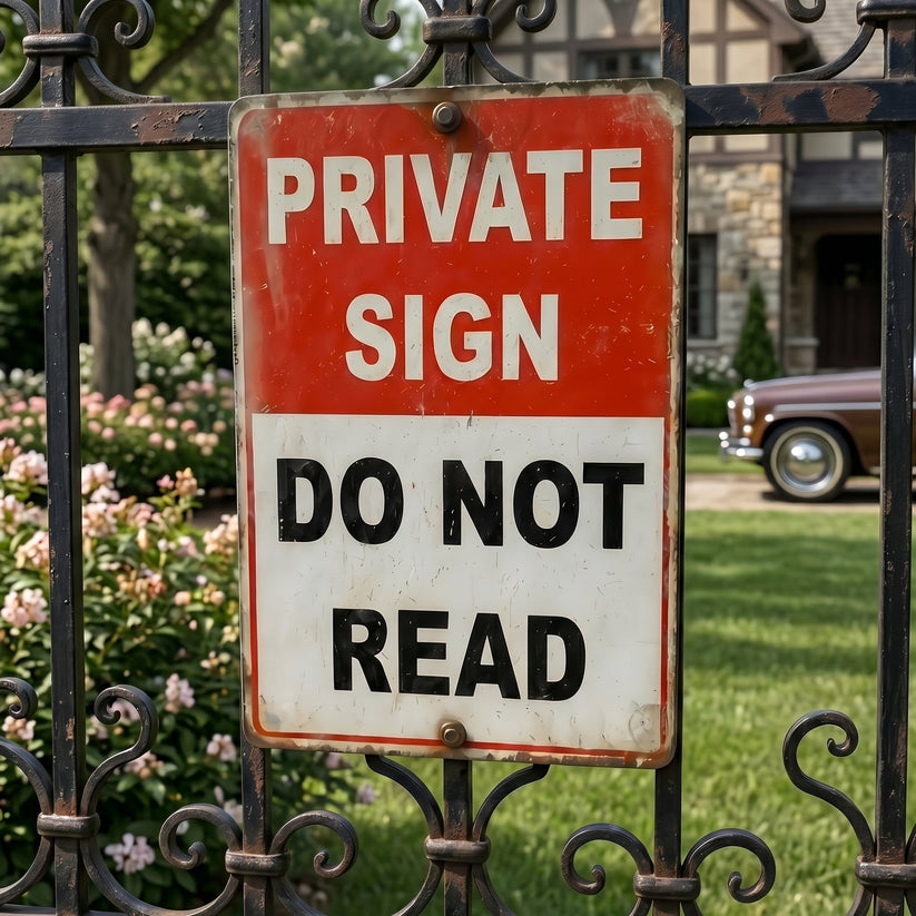 😂 "Private Sign - Do Not Read" – The Ultimate Funny Metal Sign