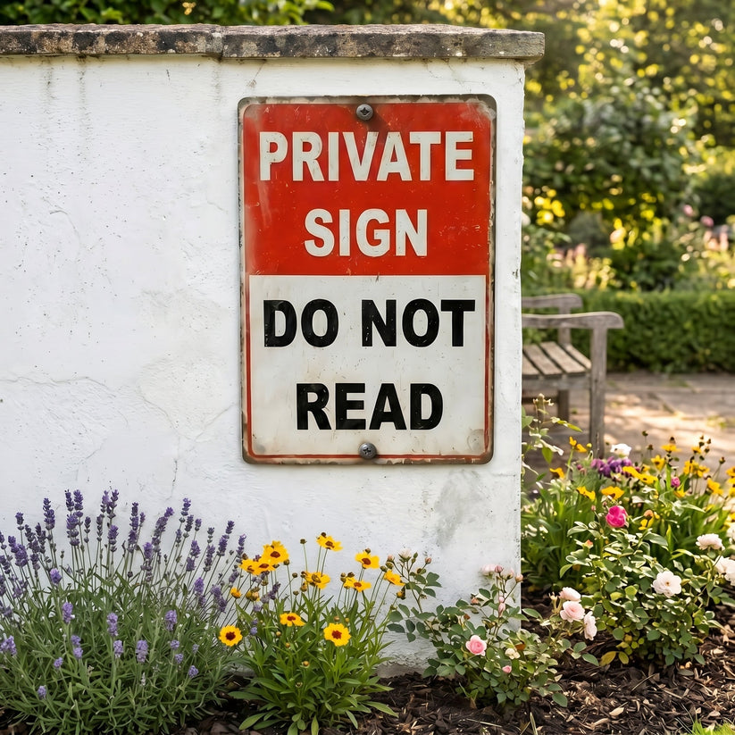 😂 "Private Sign - Do Not Read" – The Ultimate Funny Metal Sign