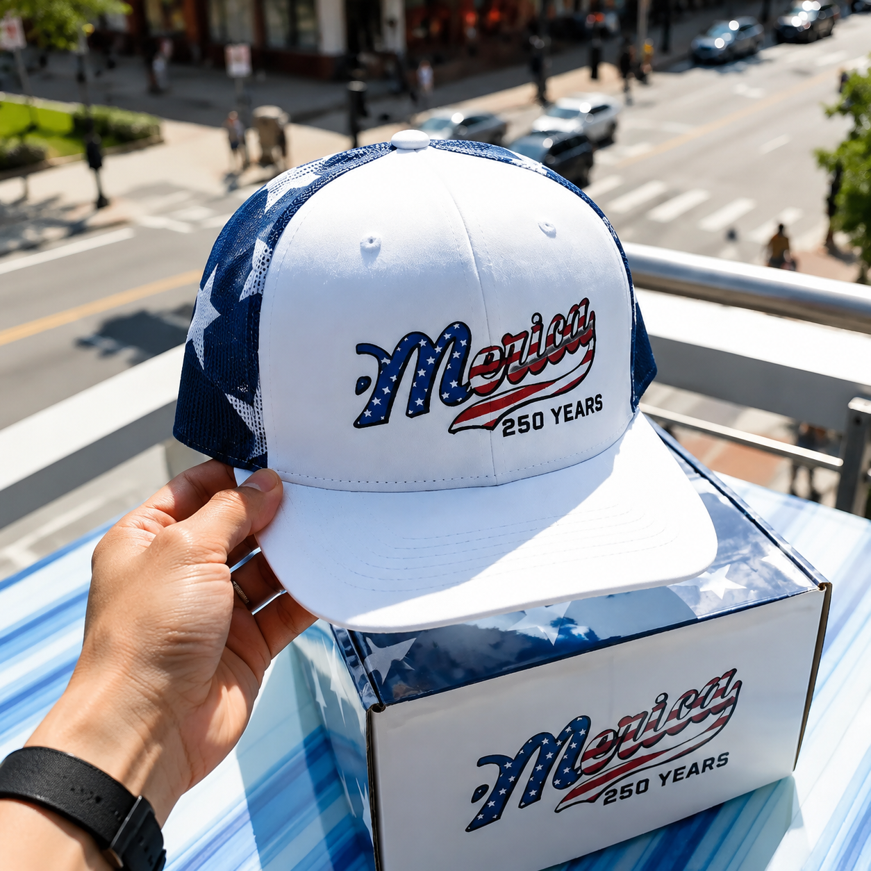 🇺🇸 'Merica 250 Years Embroidered Mesh Back Trucker Hat