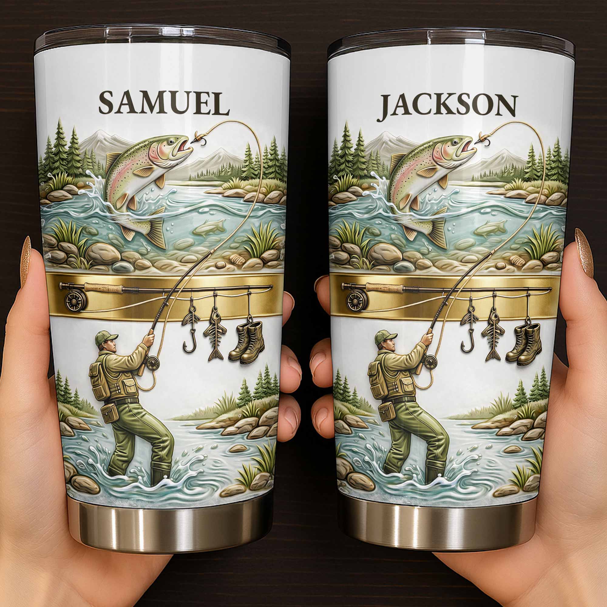 Personalized Fishing Tumbler – “A Peaceful Day on the River”