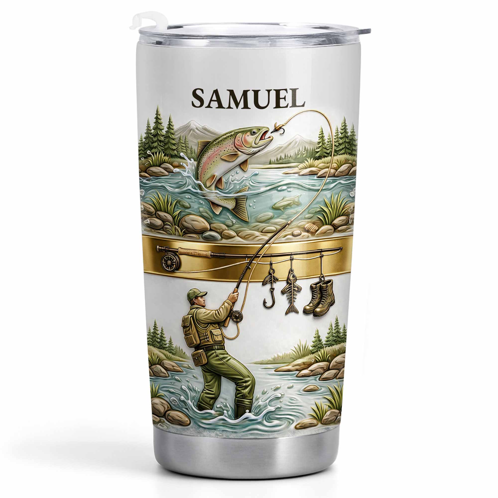 Personalized Fishing Tumbler – “A Peaceful Day on the River”