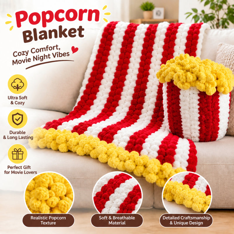 Movie Night Blanket – Cozy Red & White Knit Throw