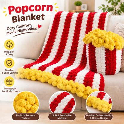 Movie Night Blanket – Cozy Red & White Knit Throw