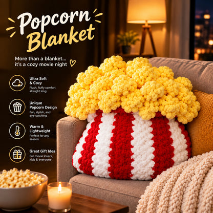 Movie Night Blanket – Cozy Red & White Knit Throw