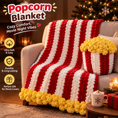 Movie Night Blanket – Cozy Red & White Knit Throw