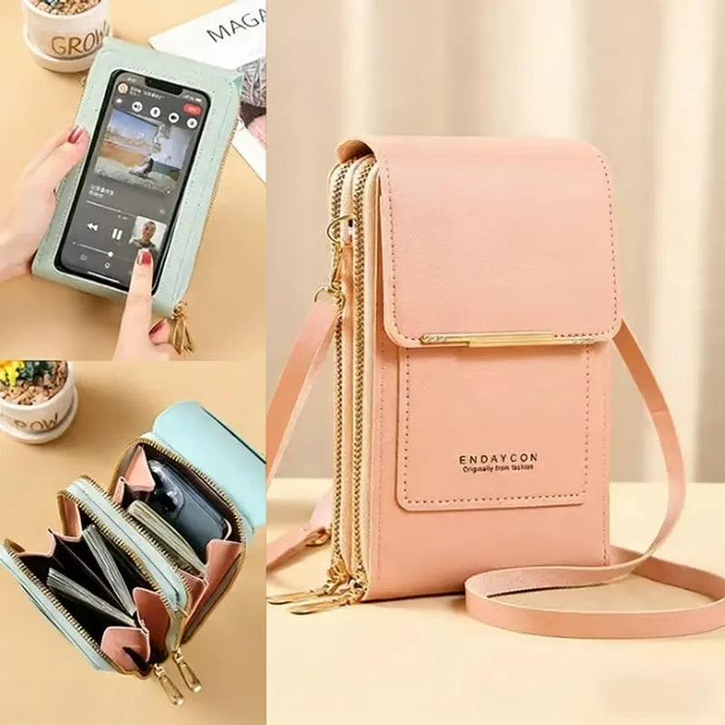 RFID Blocking Anti Theft Cell Phone Crossbody Purse for Women, Secure Multi Pocket Wallet Shoulder Bag