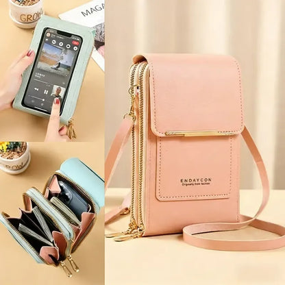 RFID Blocking Anti Theft Cell Phone Crossbody Purse for Women, Secure Multi Pocket Wallet Shoulder Bag