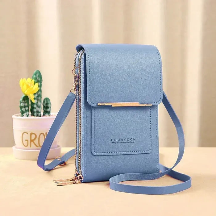 RFID Blocking Anti Theft Cell Phone Crossbody Purse for Women, Secure Multi Pocket Wallet Shoulder Bag