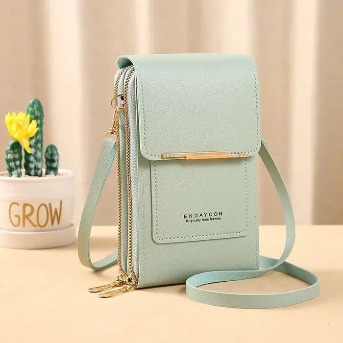 RFID Blocking Anti Theft Cell Phone Crossbody Purse for Women, Secure Multi Pocket Wallet Shoulder Bag