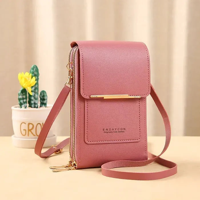 RFID Blocking Anti Theft Cell Phone Crossbody Purse for Women, Secure Multi Pocket Wallet Shoulder Bag