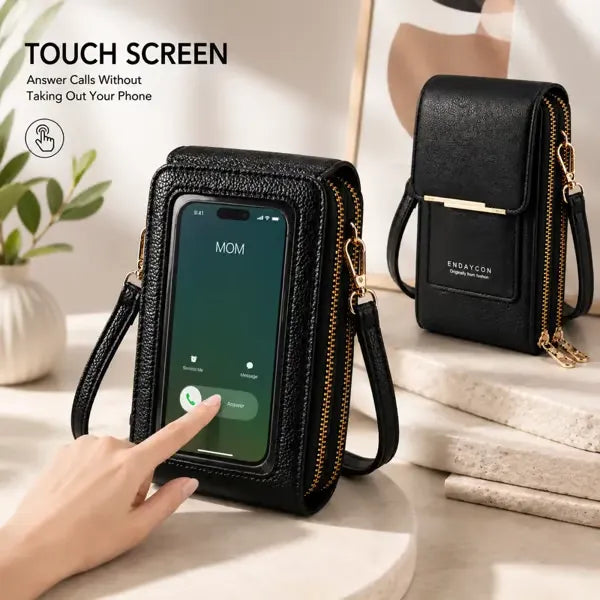 RFID Blocking Anti Theft Cell Phone Crossbody Purse for Women, Secure Multi Pocket Wallet Shoulder Bag