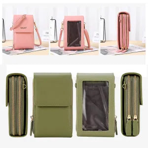 RFID Blocking Anti Theft Cell Phone Crossbody Purse for Women, Secure Multi Pocket Wallet Shoulder Bag