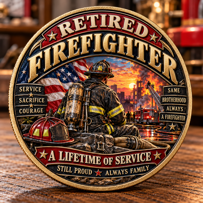 🇺🇸 Last Day Promo: 49% OFF 🔥Retired Firefighter A Lifetime of Service Challenge Coin🪓