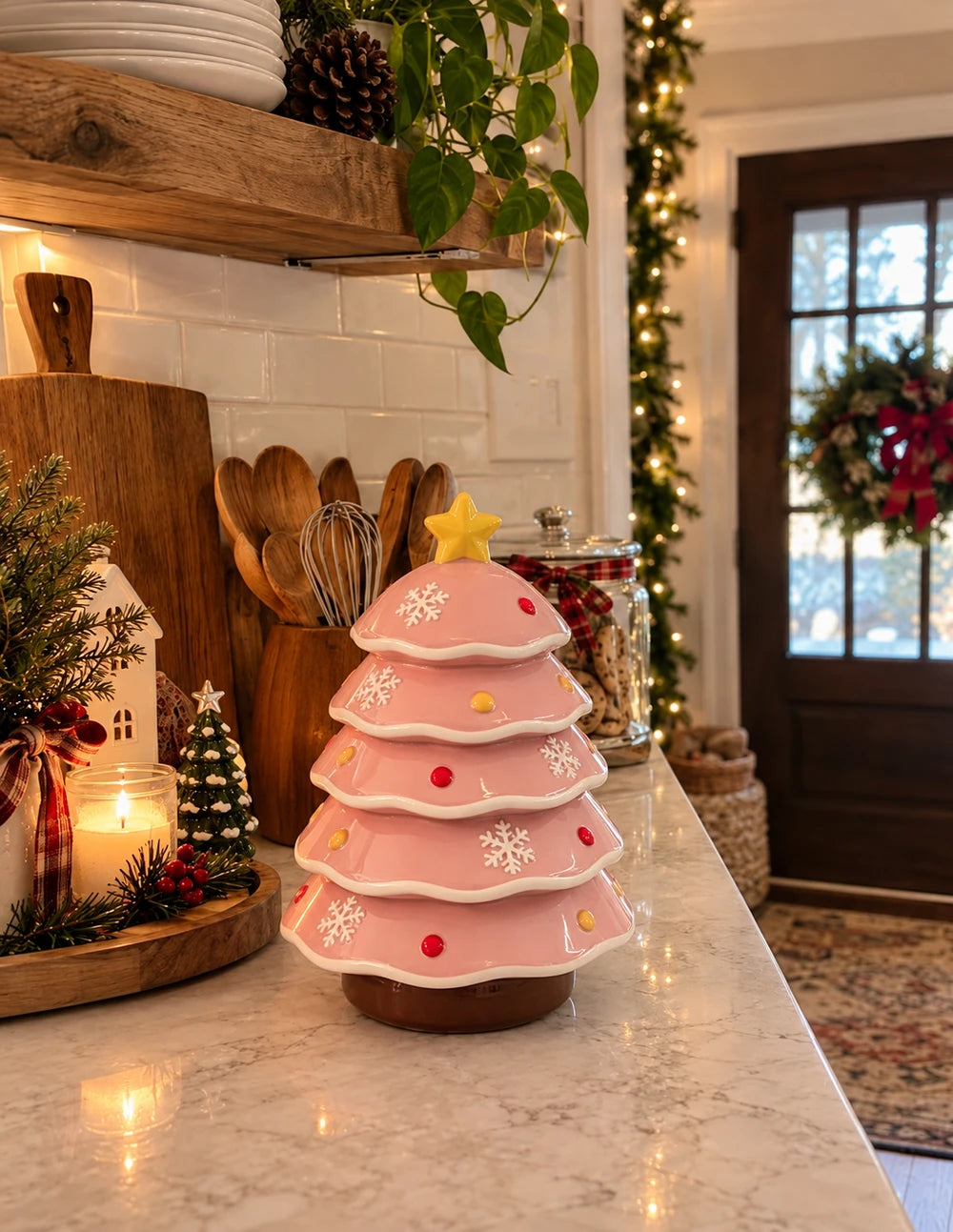 Stackable Christmas Tree Snack Bowl Set | Festive Holiday Serving Tree with Star Topper