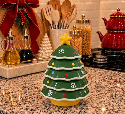 Stackable Christmas Tree Snack Bowl Set | Festive Holiday Serving Tree with Star Topper
